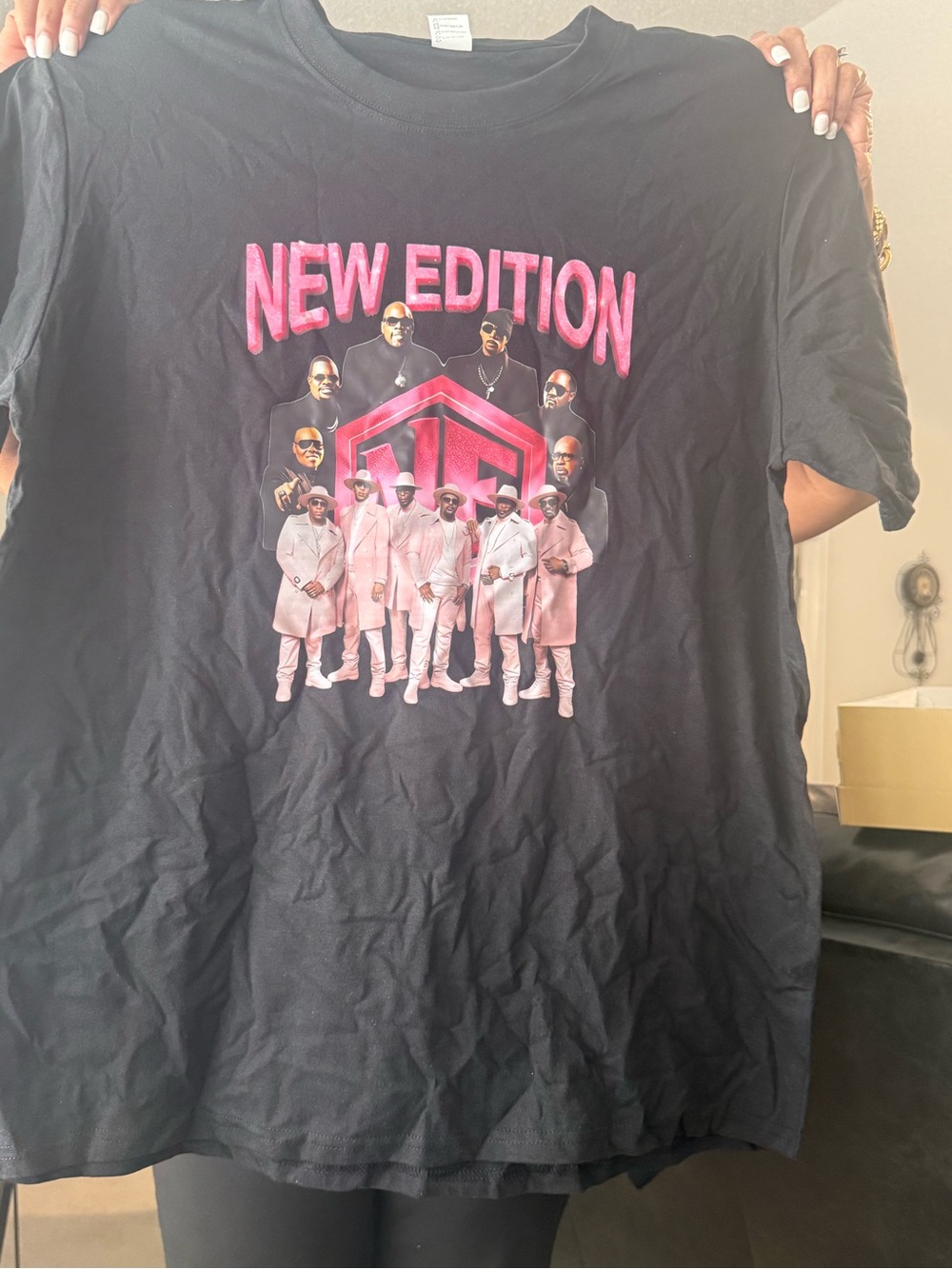 New edition Graphic Tee - Black with Pink Print. Two shirts for the price of one